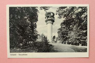Postcard PC Bielefeld 1960s TV-Tower architecture NRW